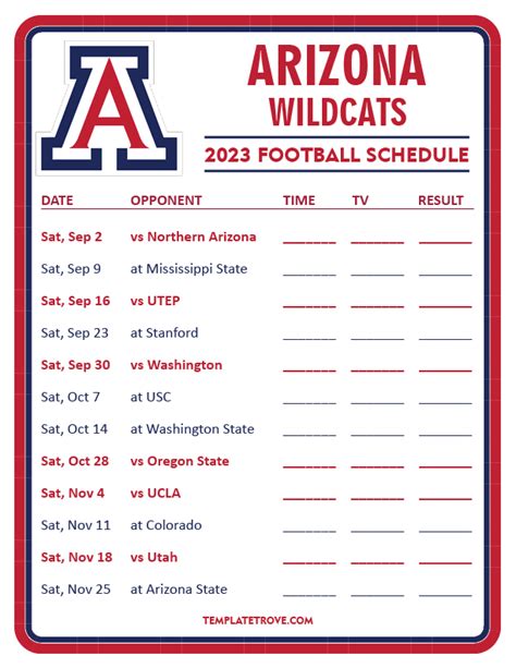 arizona university football schedule 2023